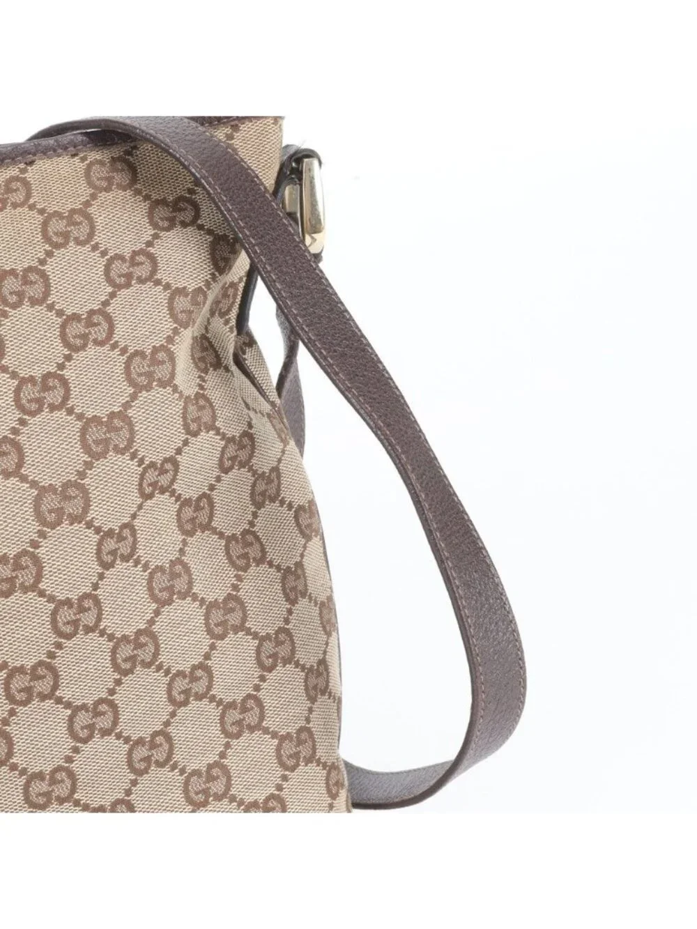 Gucci GG Canvas Abbey Leather Shoulder Bag Crossbody Messenger Business